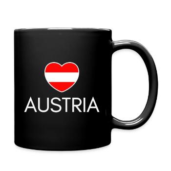 Heart with Austrian flag, I love Austria - Full Colour Mug - black - Right