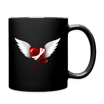 Heart Devil Angel Design Gift - Full Colour Mug - black - Right