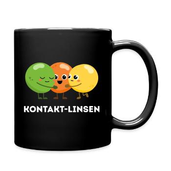 Contact lenses – Sweet linguistic joke - Full Colour Mug - black - Right