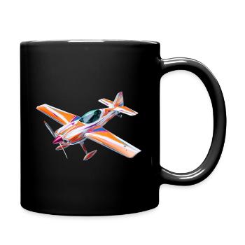 Colorful Radio Control Acrobatic Airplane - Full Colour Mug - black - Right
