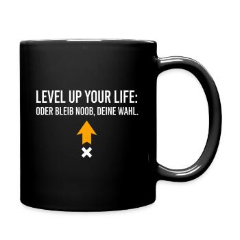 Level Up Your Life or Stay Noob, Your Choice - Full Colour Mug - black - Right
