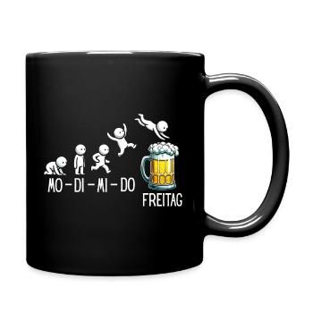Freitag Wochenende Bierliebhaber Biertrinker - Tasse einfarbig - Schwarz - Rechts