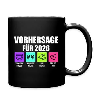 Bald Mama VORHERSAGE 2026 Lustiges - Tasse einfarbig - Schwarz - Rechts