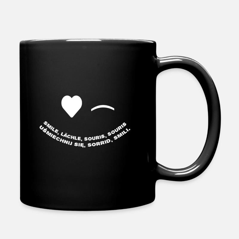 Lächeln - Tasse einfarbig - Schwarz