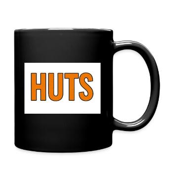Huts Bold Orange Typography - Full Colour Mug - black - Right