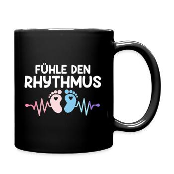 Expectant Mom FEEL THE RHYTHM Funny - Full Colour Mug - black - Right