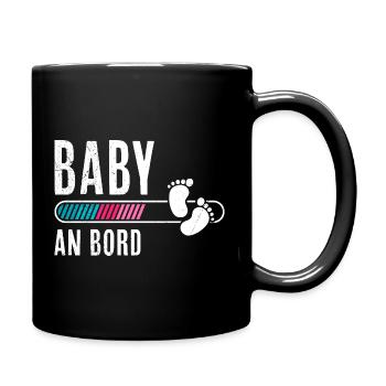 Werdende Mütter BABY AN BORD Lustiges - Tasse einfarbig - Schwarz - Rechts