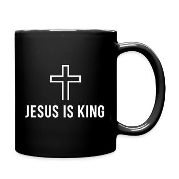 Jesus Is King Christlich Kreuz Glaube - Tasse einfarbig - Schwarz - Rechts
