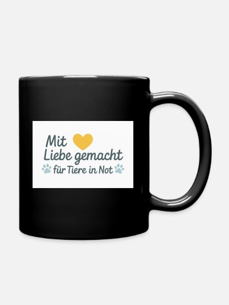 Für Tiere in Not - Tasse einfarbig - Schwarz