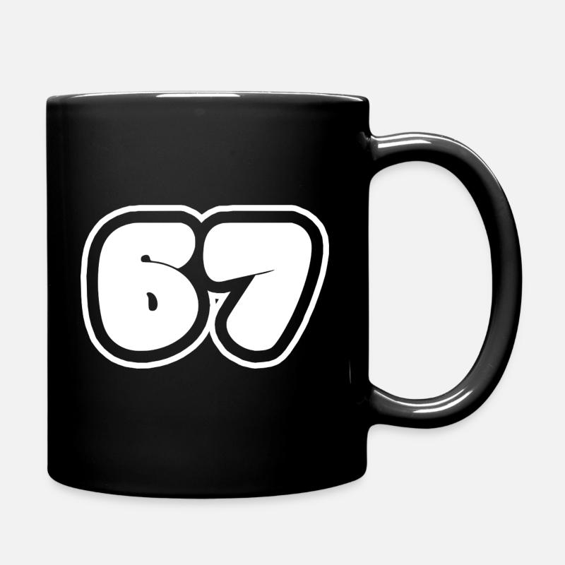 67 number - Full Colour Mug - black