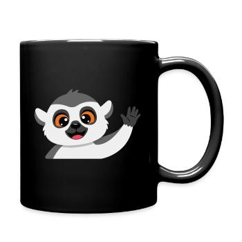 Winkender Lemur Freund - Tasse einfarbig - Schwarz - Rechts