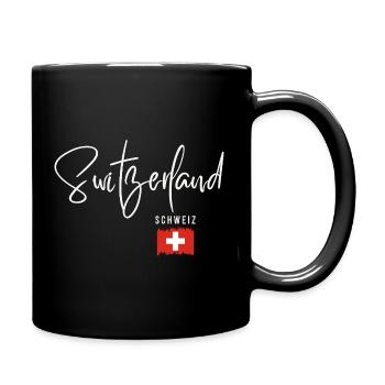 Schweizer Wurzeln, ich liebe die Schweiz - Tasse einfarbig - Schwarz - Rechts
