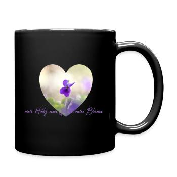 Blumenherz Veilchen im Pastelllicht Garten Blumen - Tasse einfarbig - Schwarz - Rechts