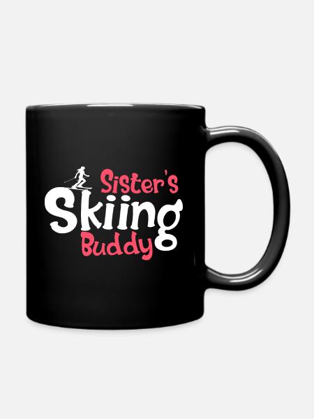 Funny Ski Lovers Graphic for Sisters - Full Colour Mug - black