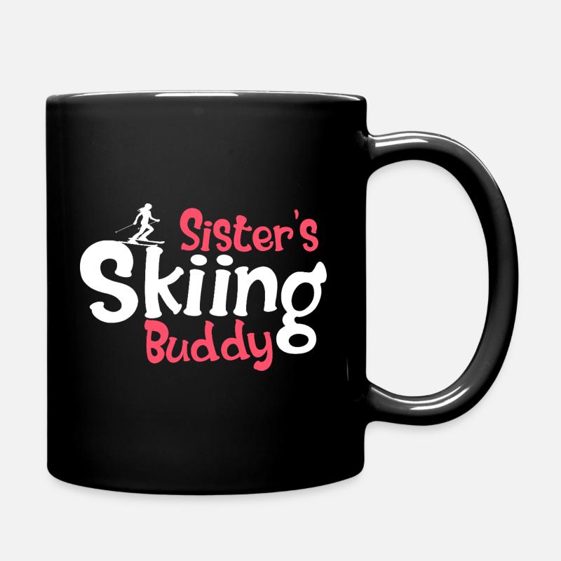 Funny Ski Lovers Graphic for Sisters - Full Colour Mug - black