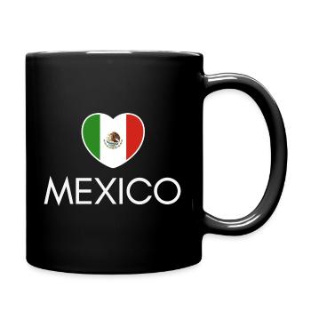 Cœur avec drapeau mexicain, fierté mexicaine - Mug uni - noir - Droite