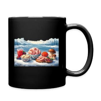 Further north - Mors, Struganina, Pelmeni, Caviar, - Full Colour Mug - black - Right