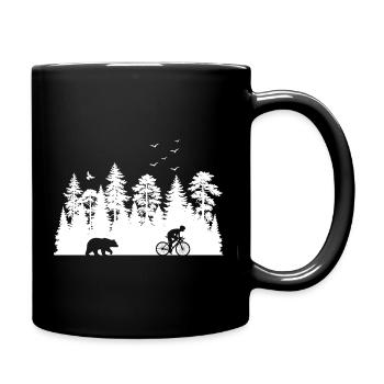 Wald, der in Radfahrer verliebt ist - Tasse einfarbig - Schwarz - Rechts