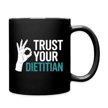 Registrierter Ernährungsberater mit Zertifizierung als Ernährungsberater (Registered Dietitian Certified Counselor) - Tasse einfarbig - Schwarz - Rechts