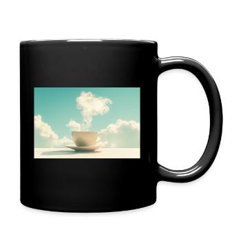 Coffee cup in the cloudy sky - Full Colour Mug - black - Right