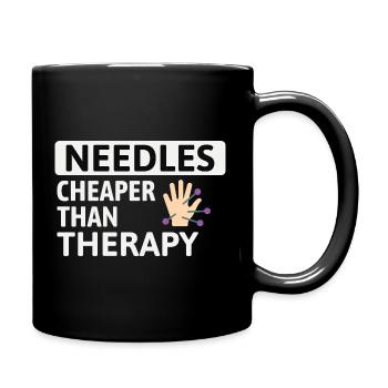 Nadeln günstiger als Therapie-Akupunkteur - Tasse einfarbig - Schwarz - Rechts