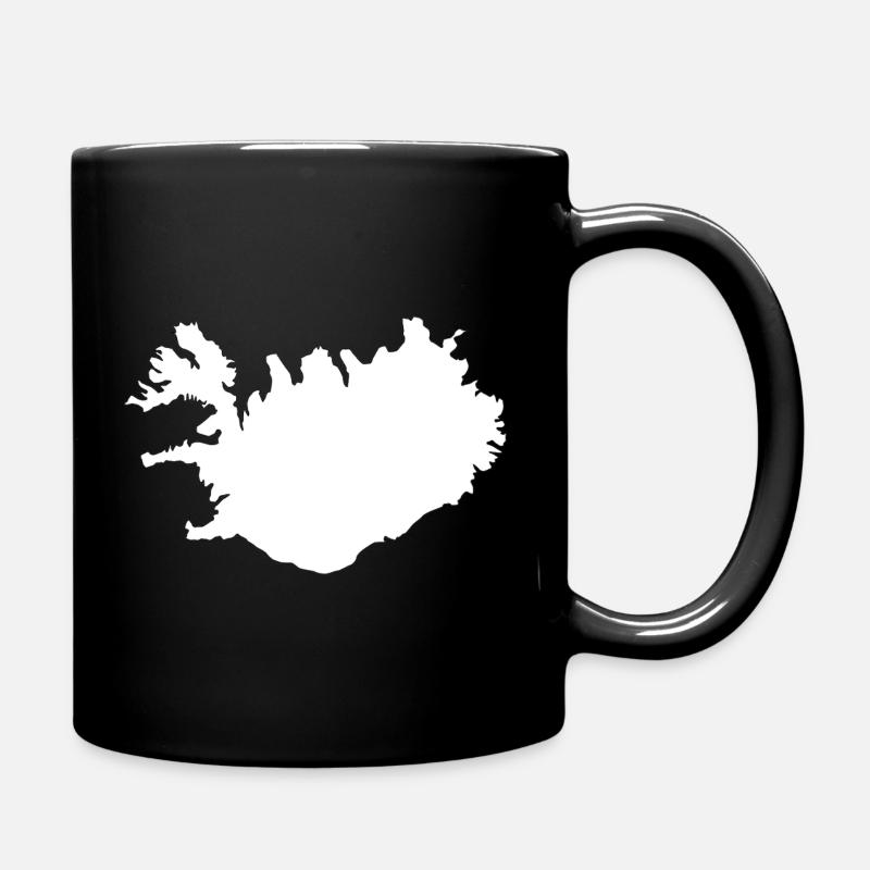 Illustration de la silhouette de la carte islandaise - Mug uni - noir