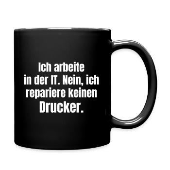 Je travaille dans l’informatique – Druckerheld - Mug uni - noir - Droite