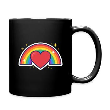 Heart, Rainbow, Pride, Love - Full Colour Mug - black - Right