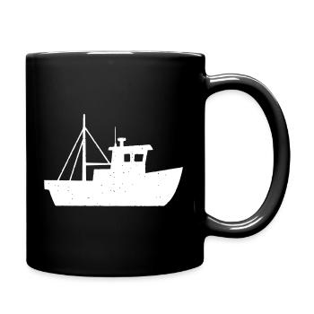 Petit cutter de pêche Kid Vector - Mug uni - noir - Droite