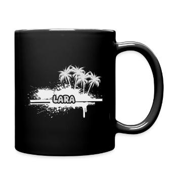 Lara as a holiday - Full Colour Mug - black - Right