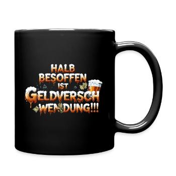 À moitié ivre, c’est du gaspillage d’argent - Mug uni - noir - Droite