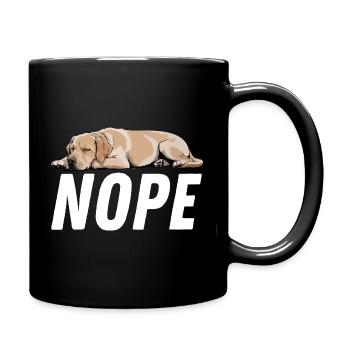 Yellow Golden Labrador Dog Nope  - Full Colour Mug - black - Right