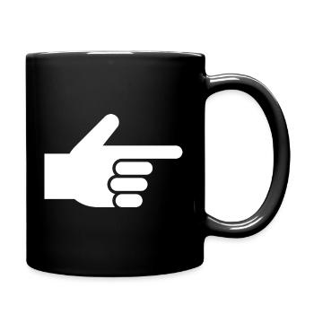 Hand, Zeigefinger, Zeiger - Tasse einfarbig - Schwarz - Rechts