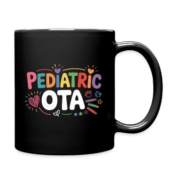 Pädiatrische OT Farbenfrohe Botschaft - Tasse einfarbig - Schwarz - Rechts