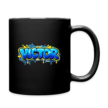 VICTOR GRAFFITI NAME FOR PERFECT GIFT PRINTABLE - Full Colour Mug - black - Right