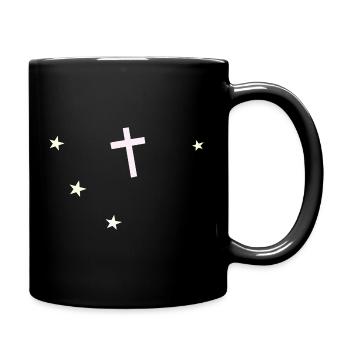 Cross and stars: nocturnal faith - Full Colour Mug - black - Right