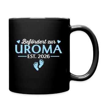Befördert zur Uroma 2026 Babyparty - Tasse einfarbig - Schwarz - Rechts