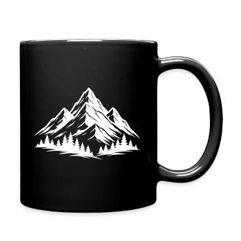 Mountains Forest Landscape - Full Colour Mug - black - Right
