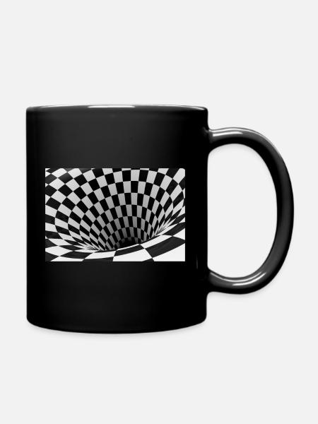 Vortex damier noir et blanc - Mug uni - noir