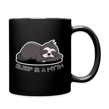 Sleep Is a Myth Sloth Tired Funny Design - Full Colour Mug - black - Right