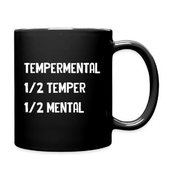 Tempermental Split Typography - Full Colour Mug - black - Right