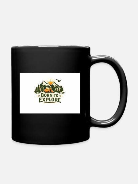 Born to Explore Outdoor Adventures - Full Colour Mug - black