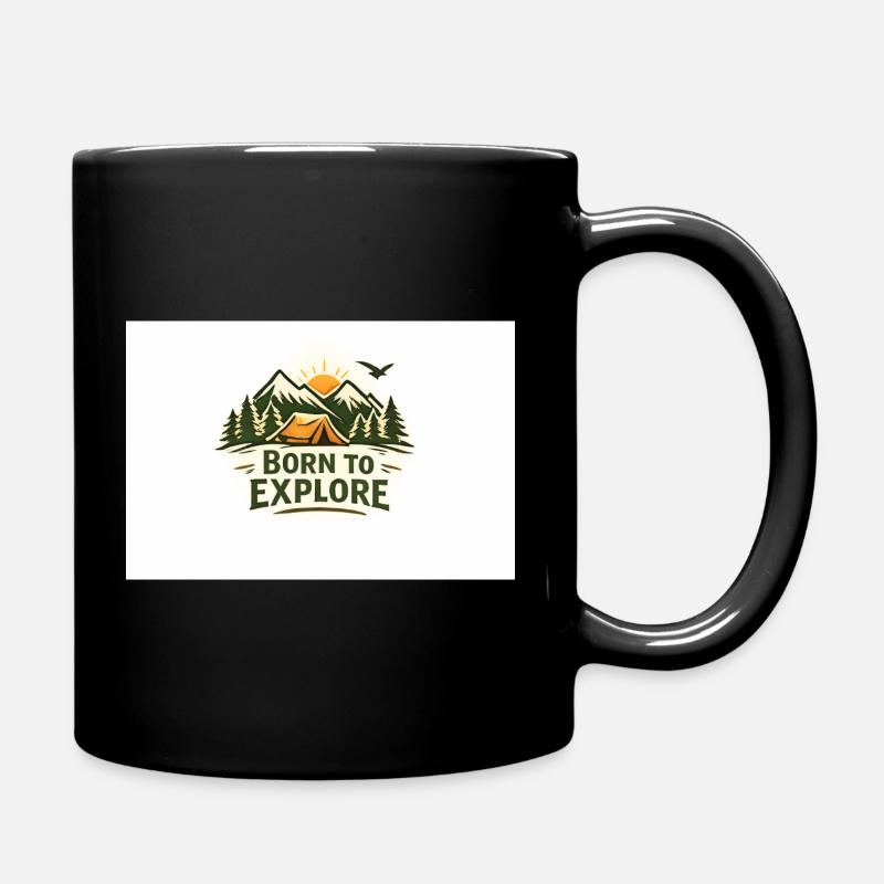 Né pour explorer les aventures en plein air - Mug uni - noir