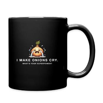 Je fais pleurer les oignons – Drôle de surpuissance - Mug uni - noir - Droite