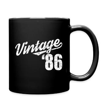 Vintage 86 Script Retro Design - Tasse einfarbig - Schwarz - Rechts