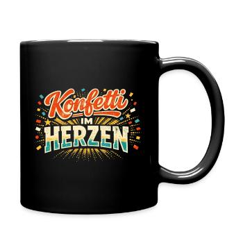 Konfetti im Herzen Kostüm Damen - Tasse einfarbig - Schwarz - Rechts