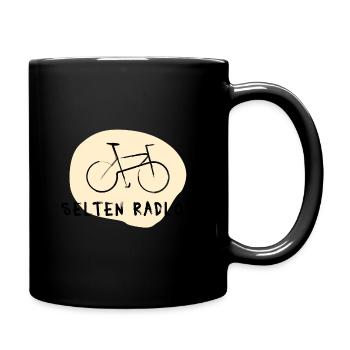 Selten Radlos – Lustiger Fahrrad Wortspiel Spruch - Tasse einfarbig - Schwarz - Rechts
