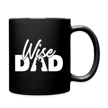 Wise Dad Silhouette Vaterschaft Elternschaft - Tasse einfarbig - Schwarz - Rechts