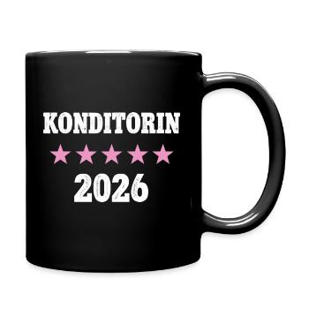 Konditorin 2026 Neuer Job Arbeit Ausbildung Lehre - Tasse einfarbig - Schwarz - Rechts