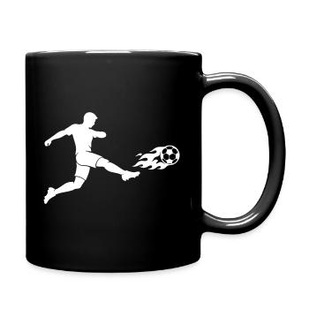 Soccer Striker Silhouette - Full Colour Mug - black - Right